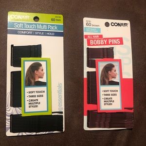 CONAIR SOFT TOUCH HAIR PINS BLACK + BrOwn NEW